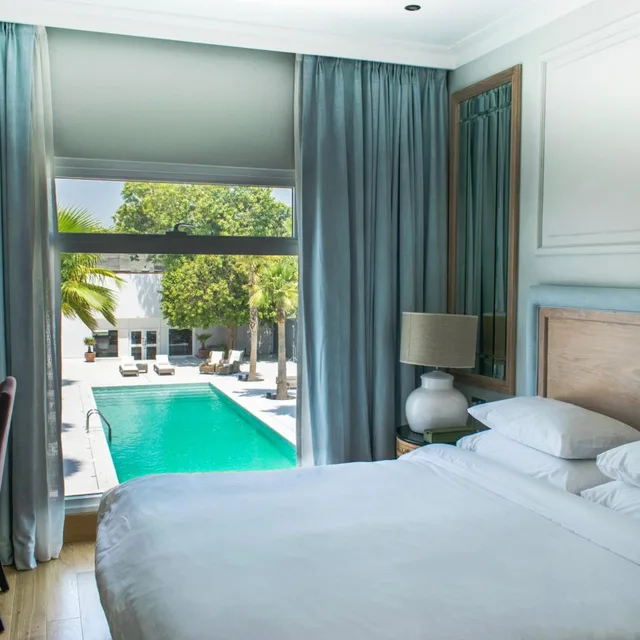 غرفة بسرير مزدوج بإطلالة على المسبح، Palmyard hotel 6/7