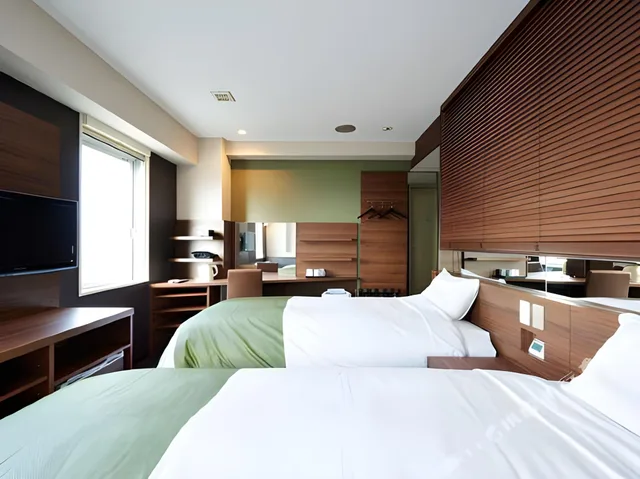 غرفة قياسية بسرير مزدوج بحوض استحمام للمدخنين، Super Hotel Mito Natural Onsen (Umesato no Yu) 2/2