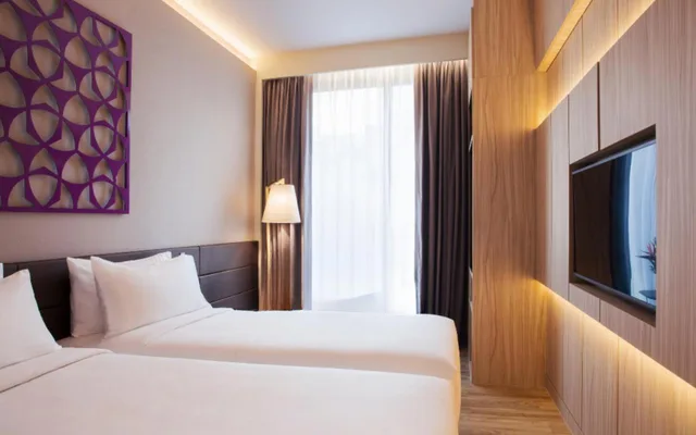 غرفة ديلوكس بسريرين منفصلين في طابق مرتفع، Mercure Singapore On Stevens 2/10