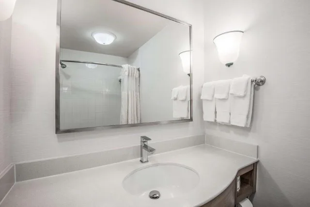 غرفة ديلوكس بسرير كينج وسريرين كوين بإطلالة على البحيرة، Hilton Garden Inn Wichita Hotel 5/9