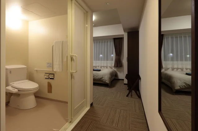 Room, Single, Double Bed, Hotel Route-Inn Toyota Jinnaka 6/8