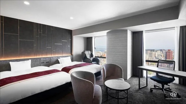 غرفة تنفيذية بسريرين منفصلين، Daiwa Roynet Hotel Kagoshima Tenmonkan PREMIER - former Daiwa Roynet Hotel Kagoshima Tenmonkan 6/10