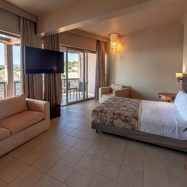 جناح بانورامي بإطلالة على البحر، Aegeon Beach Hotel 3/6