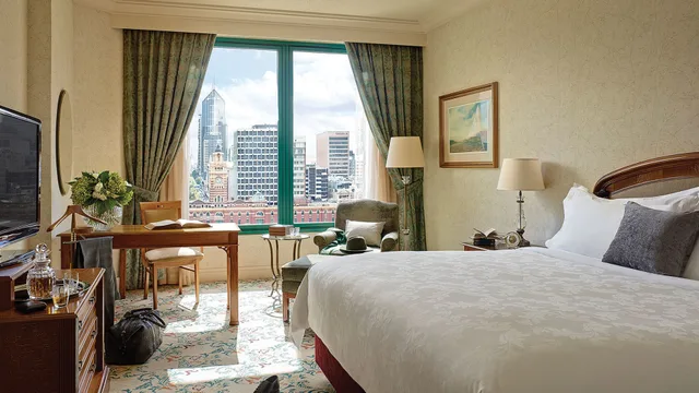 غرفة ديلوكس بسرير مزدوج بإطلالة على النهر، The Langham Melbourne 1/1
