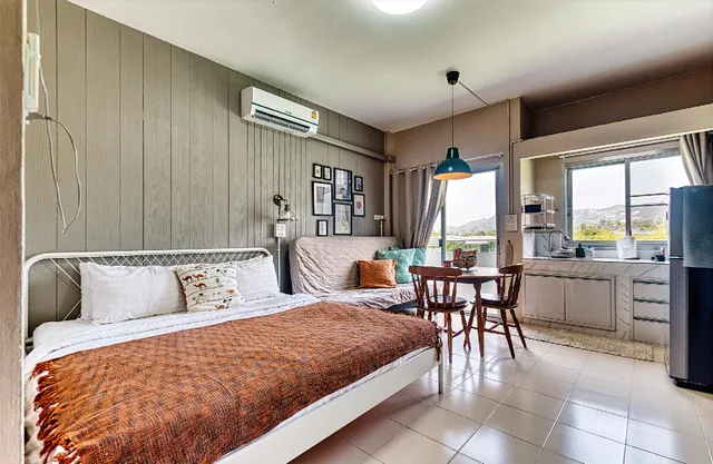 جناح استوديو بسرير كينج بمطبخ صغير، Chaweng Cozy Apartment 1/1