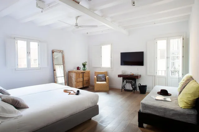 غرفة ديلوكس بسرير مزدوج أو سريرين منفصلين، Eco Boutique Hostal Grau 4/5