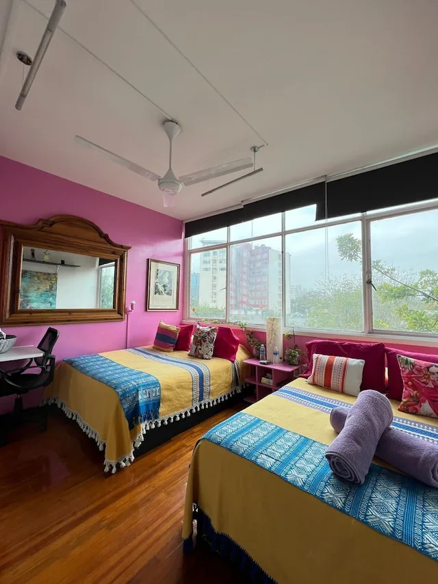 غرفة بسرير كوين وسرير فردي بحمام مشترك، Casa ITZAE B&B 3/10