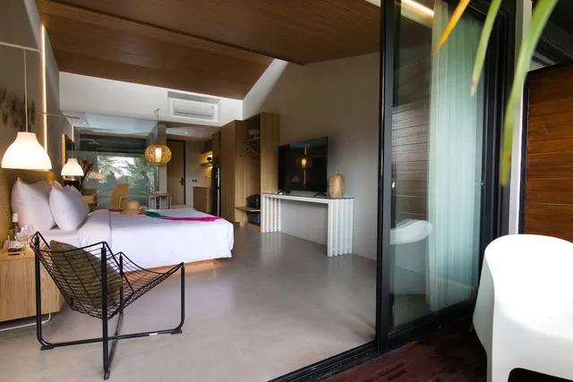 جناح بسرير كينج بإطلالة على المدينة بشرفة، Umahan Ubud 3/4