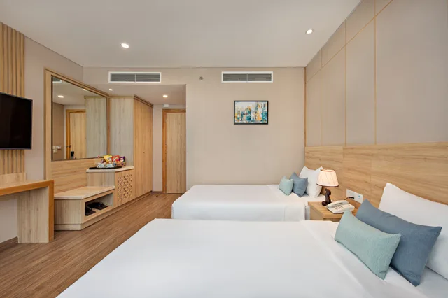 غرفة غراند بسريرين منفصلين بإطلالة على المدينة، G8 Luxury Hotel and Spa Da Nang 1/4