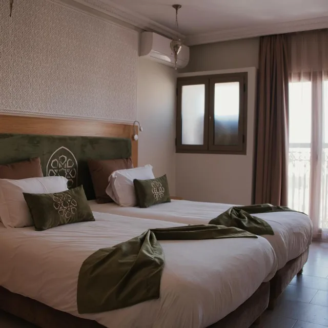 غرفة ديلوكس بسرير مزدوج أو سريرين منفصلين بإطلالة على المسبح، Diwane Hotel Spa Marrakech 5/10