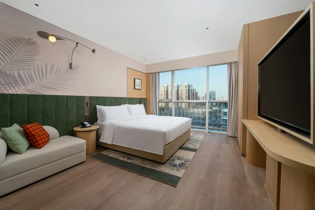 غرفة ديلوكس بسرير كينج، Hilton Garden Inn Beijing Fengtai Xinxiang Building 3/5