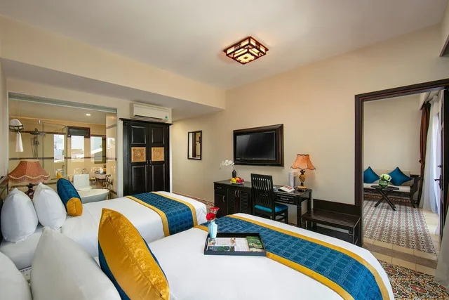 جناح متصل بسرير كينج وسرير كوين بشرفة، Hoi An River green Boutique Hotel 1/6