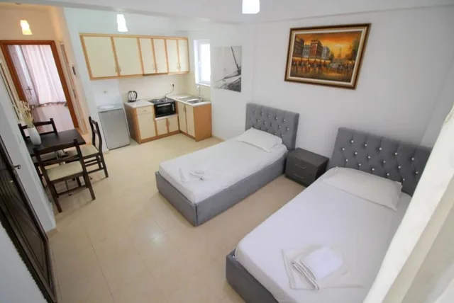 غرفة بسرير مزدوج بإطلالة على البحر، Afrimi Relax Apartments 1/5