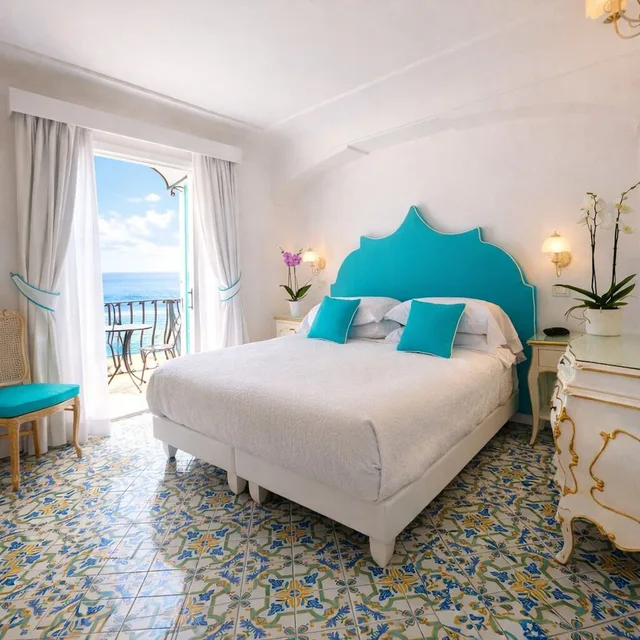 غرفة سوبيريور بسريرين منفصلين بإطلالة على البحر بشرفة، Hotel Conca d'Oro 4/10