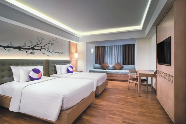 غرفة ديلوكس بسريرين منفصلين بحوض استحمام، Fox Hotel Jimbaran Beach Bali 5/10