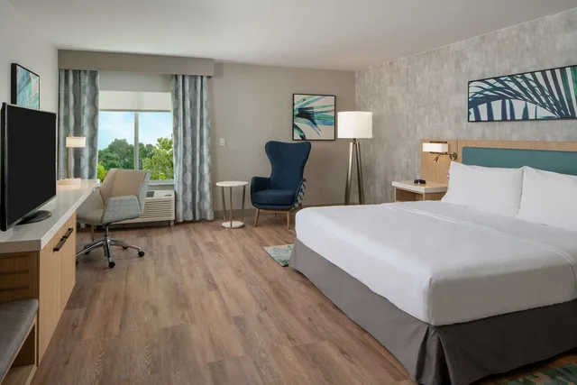 غرفة بسرير كينج بحوض استحمام لذوي الإعاقة، Hilton Garden Inn Orlando Airport 2/3