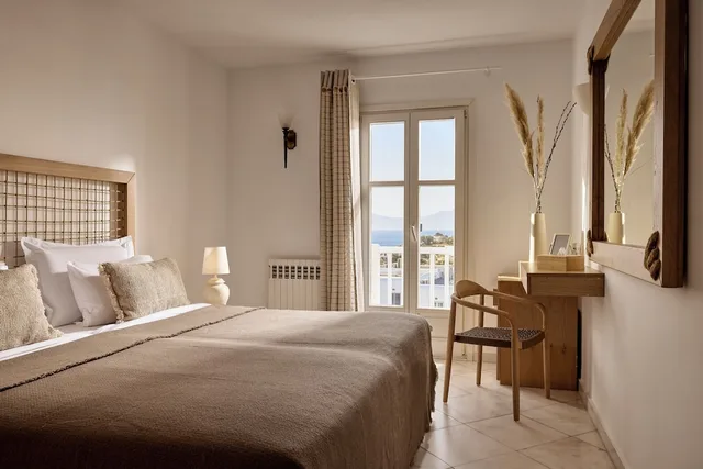 غرفة قياسية بسرير كوين بإطلالة على البحر، Mykonos Adonis Hotel 4/10