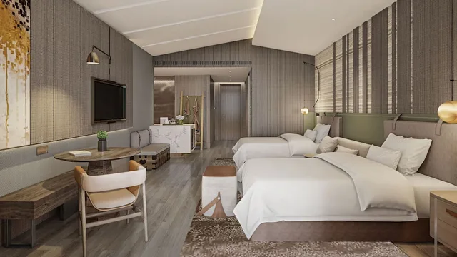 غرفة بريميوم بسريرين منفصلين بإطلالة على الجبل، Crowne Plaza CHONGLI RESORT 7/9