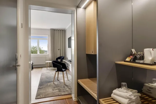 غرفة بريميوم بسريرين كوين بإطلالة على المدينة، Hotel Svendborg 9/9