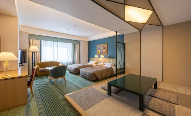 غرفة يابانية غربية عائلية بسريرين منفصلين وفرشتي فوتون، Naspa New Otani Hotel 1/1