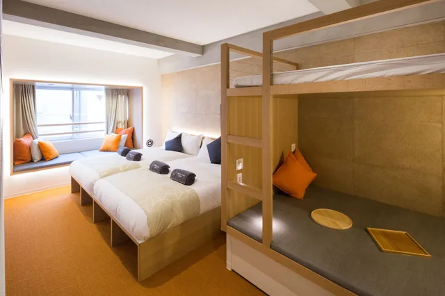 غرفة ديلوكس عائلية بفراش فوتون وسريرين مزدوجين وسرير بطابقين، Sakura Cross Hotel Ueno Okachimachi 4/6