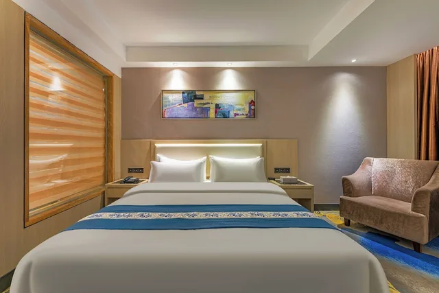 غرفة ديلوكس بسرير كوين، Meihao Mingyue Hotel International Finance City Keyun Road Metro Branch 5/8