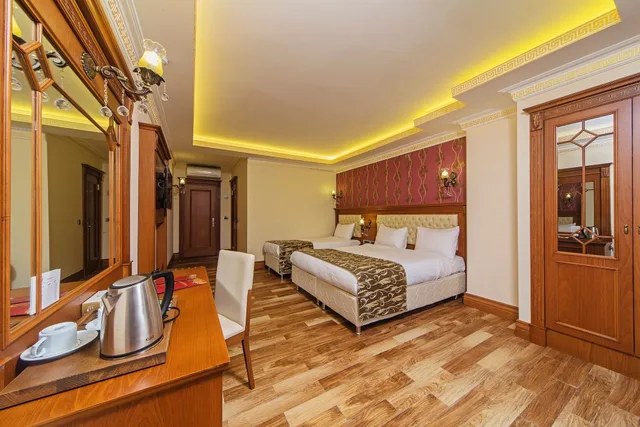 غرفة ديلوكس ثلاثية بسرير مزدوج وسرير فردي، Lausos Palace Hotel Istanbul 3/3