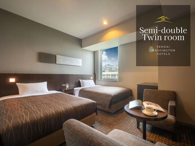 غرفة بسريرين مزدوجين للمدخنين، Sendai Washington Hotel 1/1