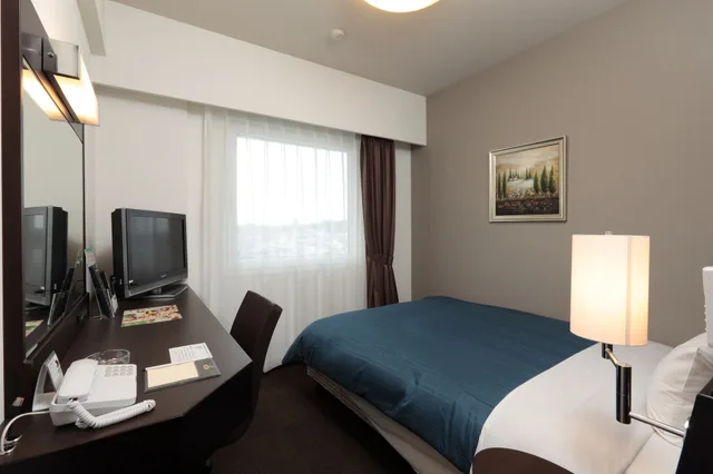 Room, Single, Double Bed, Hotel Route-Inn Toyota Jinnaka 4/8