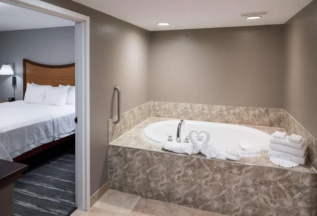 جناح بسرير كينج بغرفة نوم واحدة مع أريكة بحوض جاكوزي، Hampton Inn And Suites Chicago North Shore 4/4