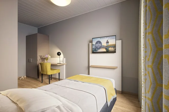غرفة كلاسيكية مفردة، Hotel Central Luzern 9/14