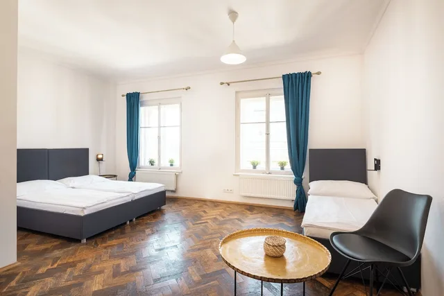شقة بريميير بخمسة أسرّة وسرير بطابقين بغرفتي نوم مع أريكة بمطبخ، Hybernska Apartments 2/10
