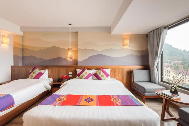 غرفة سوبيريور عائلية بسرير مزدوج وسرير فردي، Sapa Panorama Hotel 2/2
