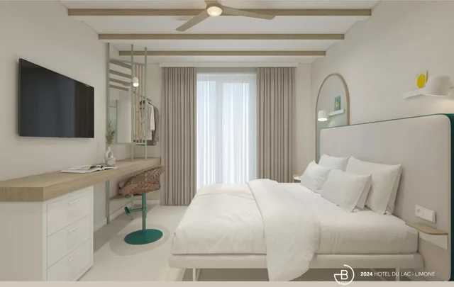 غرفة بسرير مزدوج بإطلالة على البحيرة، Hotel Du Lac 4/8