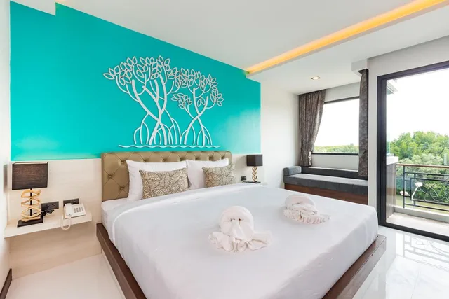 غرفة ديلوكس بسرير مزدوج بإطلالة على المسبح، River Front Krabi Hotel 1/2