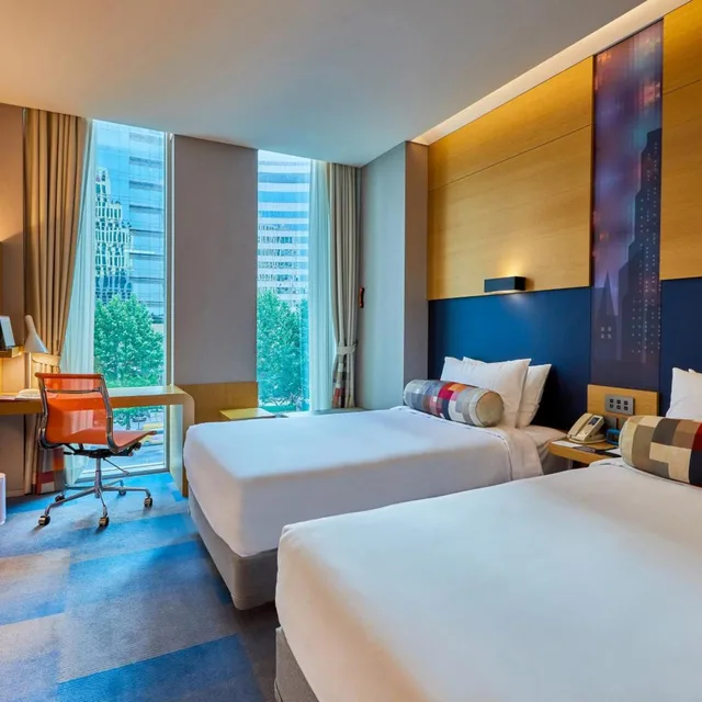 Urban, Aloft, Guest Room, Twin Beds, City View، Aloft Gangnam Seoul 3/9