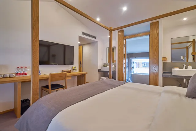 غرفة ديلوكس بسرير كوين، Yueshang Yunshe Boutique Hotel 6/8