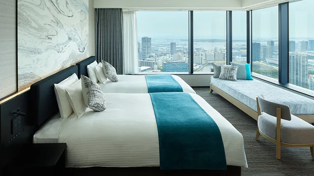 غرفة ديلوكس ركنية بسريرين بإطلالة بحوض استحمام، Mitsui Garden Hotel Toyosu Premier 2/2
