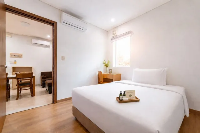 شقة ديلوكس بسرير كوين وسرير مزدوج بإطلالة على المدينة بغرفتي نوم، G8 Center Hotel Saigon 10/10