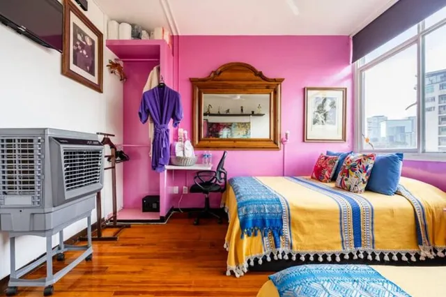 غرفة بسرير كوين وسرير فردي بحمام مشترك، Casa ITZAE B&B 5/10