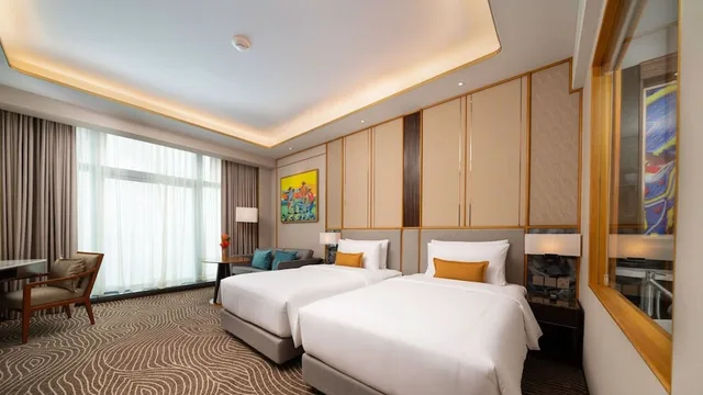 غرفة ديلوكس بسريرين منفصلين بإطلالة على البحر، Fili Hotel at NUSTAR Resort & Casino Cebu 2/4