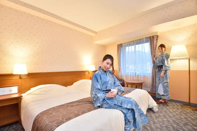غرفة بسريرين منفصلين، Hotel Seawave Beppu 4/6
