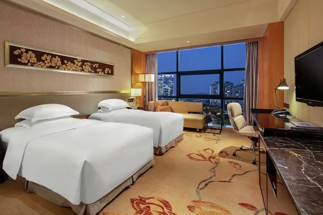 غرفة تنفيذية بسريرين منفصلين مع دخول صالة النادي، Hilton Guangzhou Baiyun Hotel 6/10