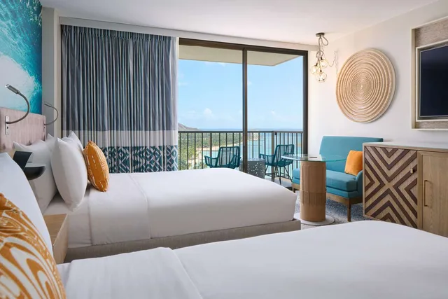 غرفة بسريرين مزدوجين بإطلالة على البحر لذوي الإعاقة، OUTRIGGER Waikiki Beachcomber 3/3
