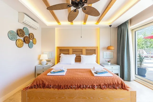 غرفة ديلوكس بسرير كوين بإطلالة على البحر، Kalkan Saray Suites Hotel 3/10