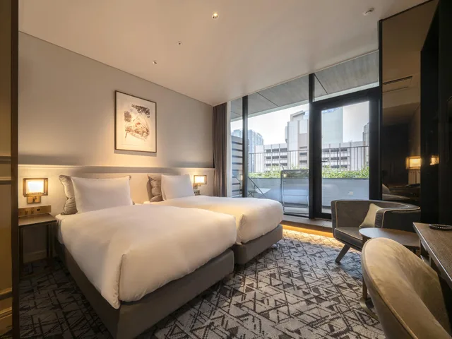 غرفة بسريرين منفصلين بشرفة، GINZA HOTEL by GRANBELL 1/1