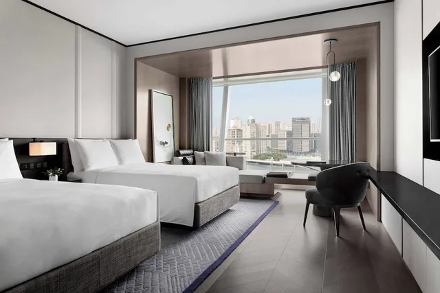 غرفة تنفيذية بسريرين مزدوجين بإطلالة على النهر، Jw Marriott Marquis Hotel Shanghai Pudong 1/4