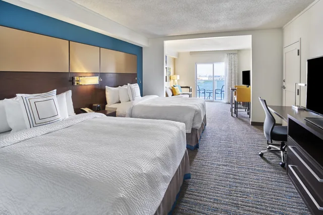 استوديو بسريرين كوين بإطلالة على المدينة بشرفة مع أريكة، Residence Inn Ocean City 1/4