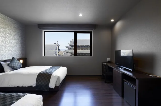 غرفة ديلوكس بسريرين منفصلين بإطلالة على المدينة، Hotel Kuu Kyoto 6/10