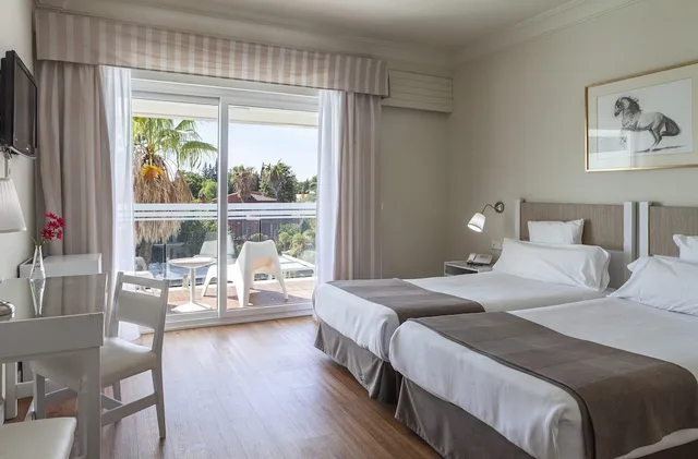 غرفة كلاسيكية بسريرين منفصلين بإطلالة على المسبح، Hotel Jerez AQ35 3/10